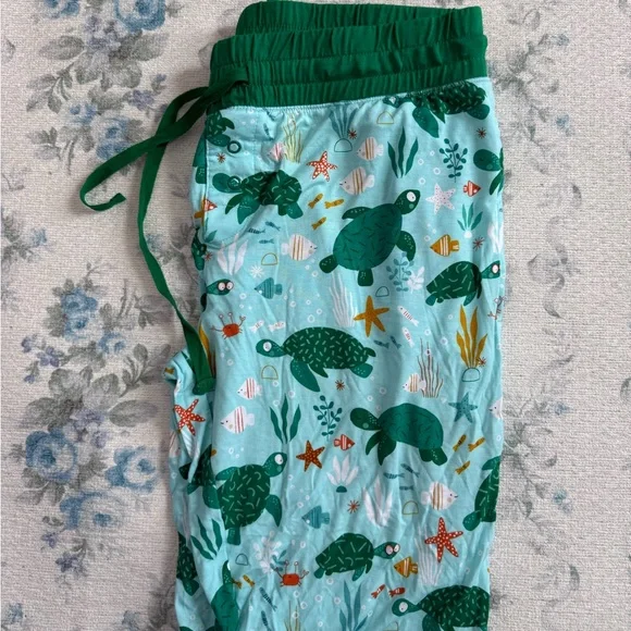 Women’s Little Sleepies Sea Turtle Print Pajamas - Green and Blue - Picture 1 of 2